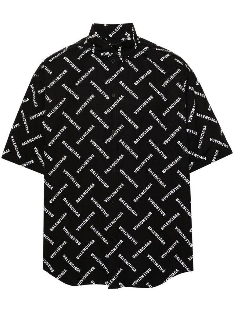 Black Logo-print Cotton Shirt