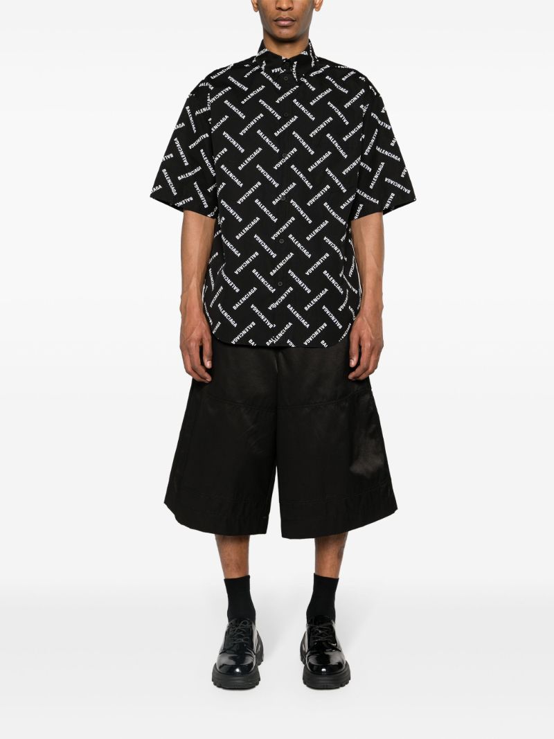 Black Logo-print Cotton Shirt