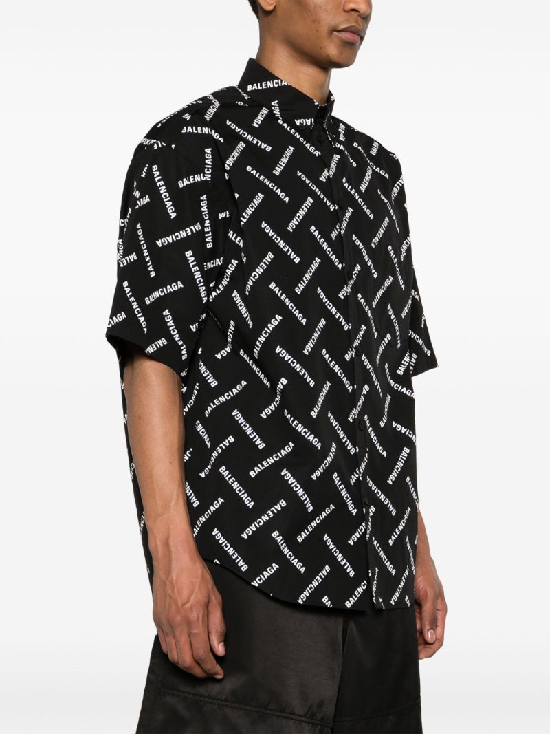 Black Logo-print Cotton Shirt