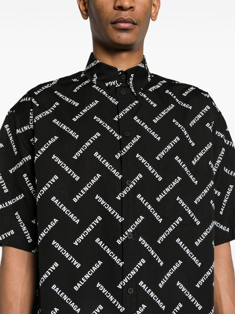 Black Logo-print Cotton Shirt