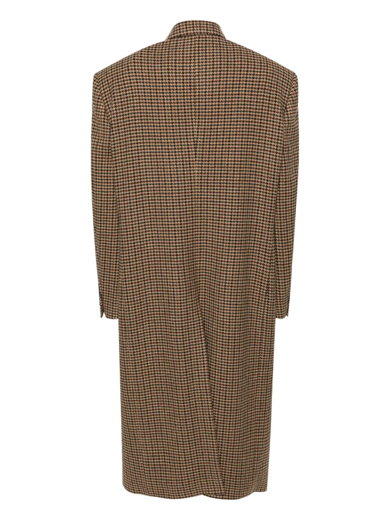 Brown Single-breasted Houndstooth Coat