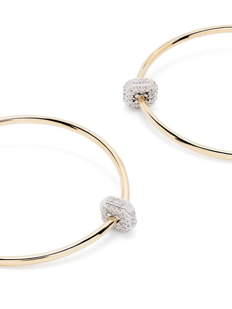 18k Yellow Gold Ninety Diamond Hoop Earrings