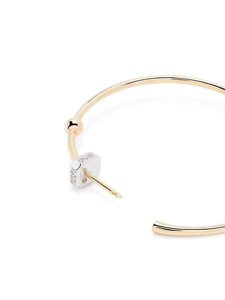 18k Yellow Gold Ninety Diamond Hoop Earrings