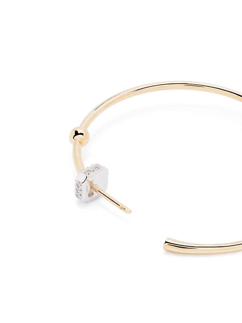 18k Yellow Gold Ninety Diamond Hoop Earrings