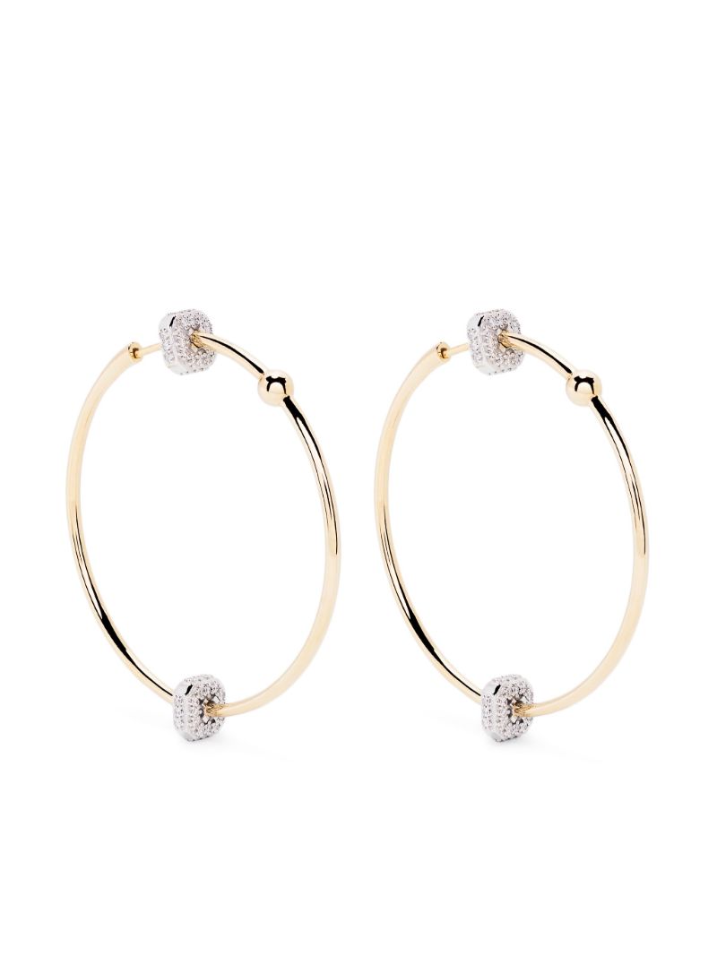 18k Yellow Gold Ninety Diamond Hoop Earrings
