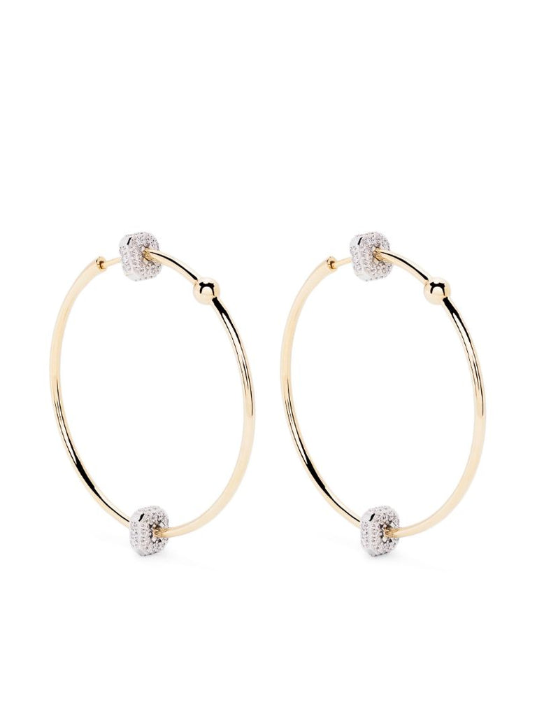 18k Yellow Gold Ninety Diamond Hoop Earrings