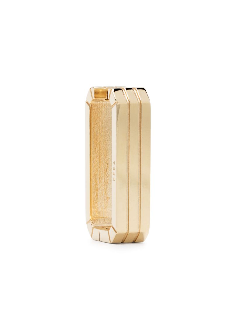 18k Yellow Gold Long Candy Single Hoop Earring