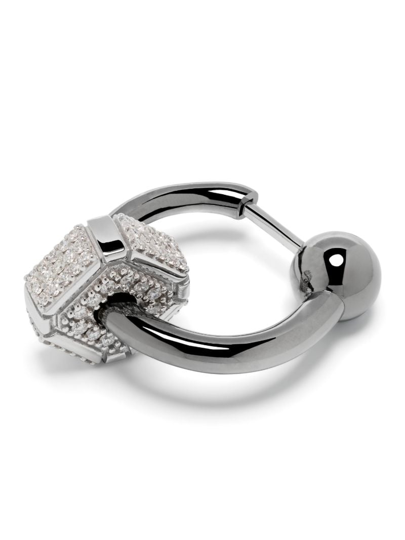 18k White Gold Ninety Couple Diamond Hoop Earrings