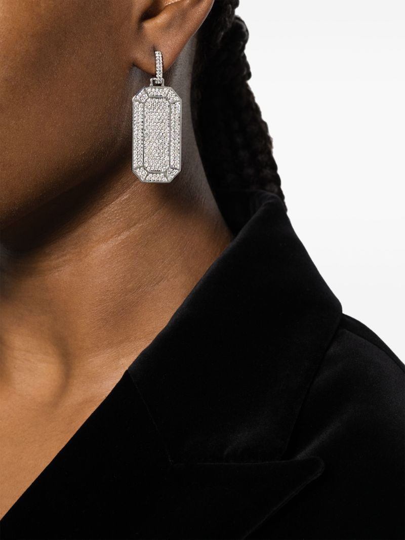 18k White Gold Big Tokyo Diamond Single Drop Earring