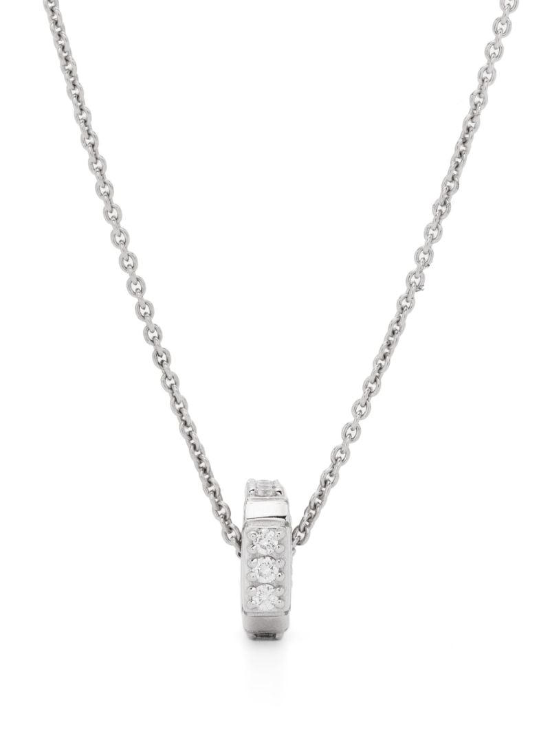18k White Gold Hug Diamond Necklace