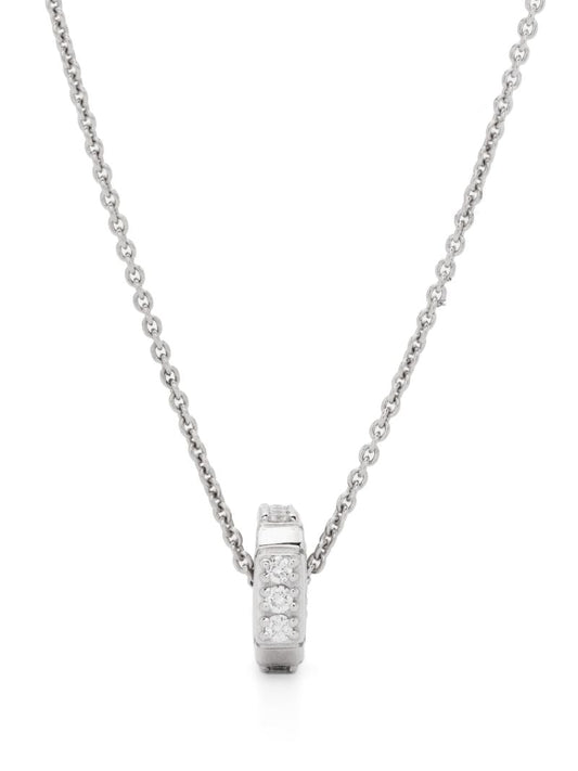 18k White Gold Hug Diamond Necklace