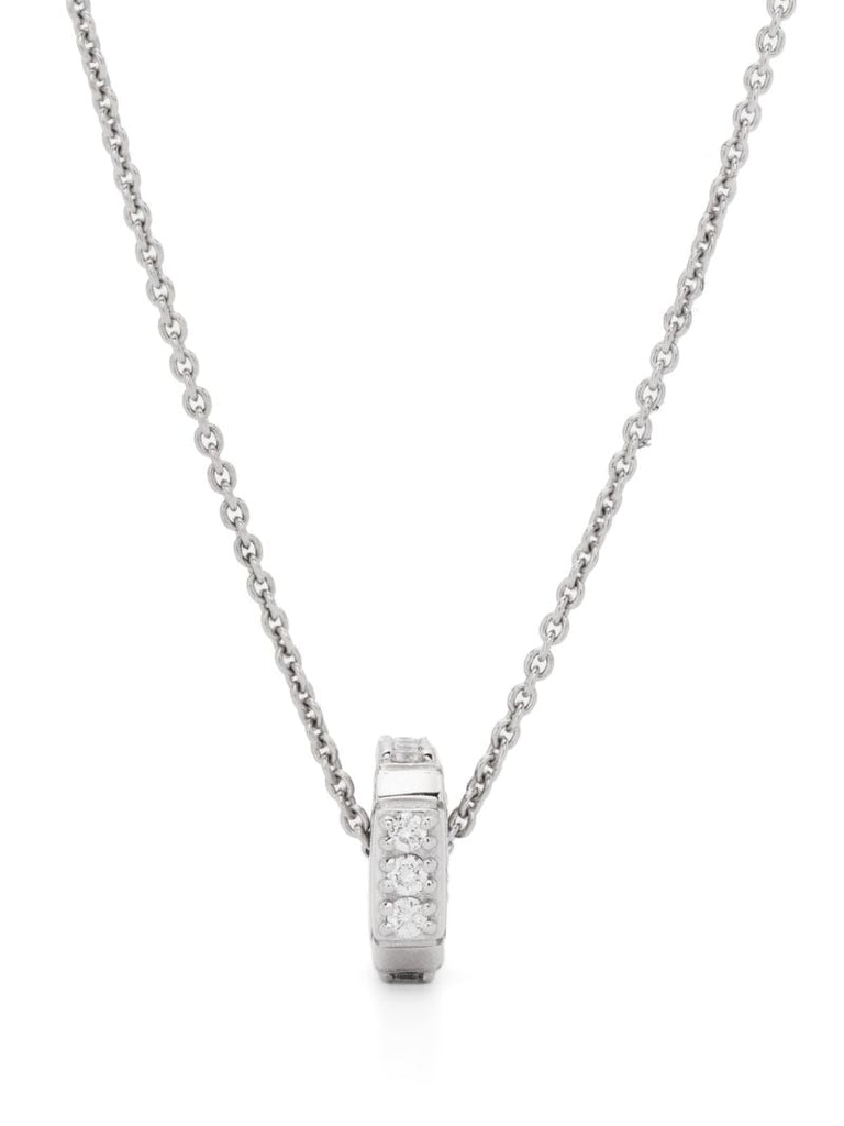 18k White Gold Hug Diamond Necklace