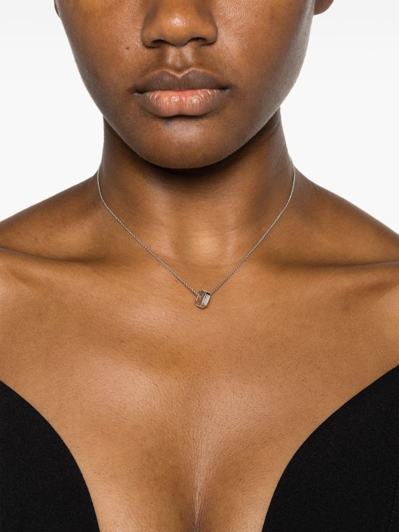 18k White Gold Hug Diamond Necklace