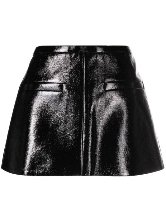 Black Heritage Vinyl Mini Skirt