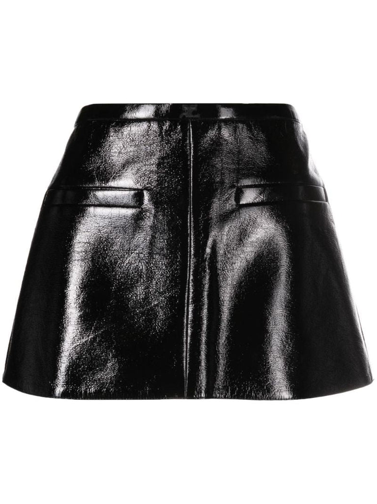 Black Heritage Vinyl Mini Skirt
