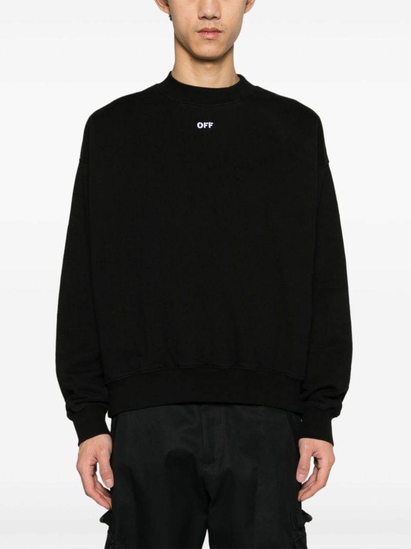 Black Arrow-embroidered Cotton Sweatshirt