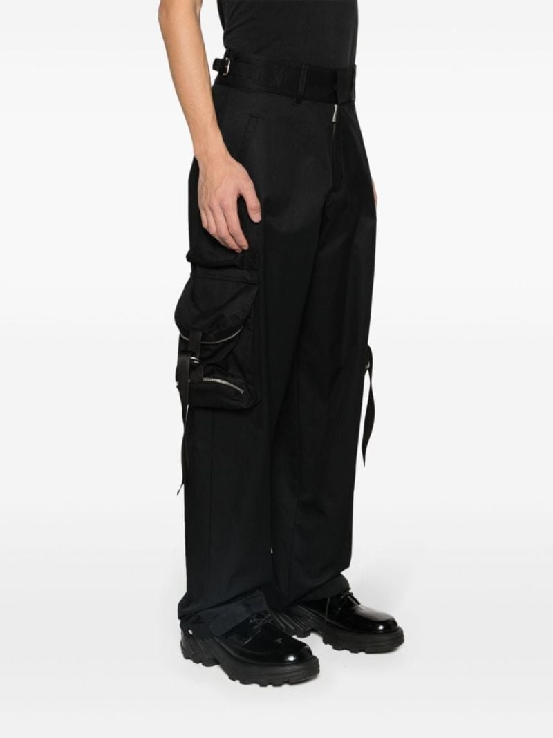 Black Cotton Cargo Trousers