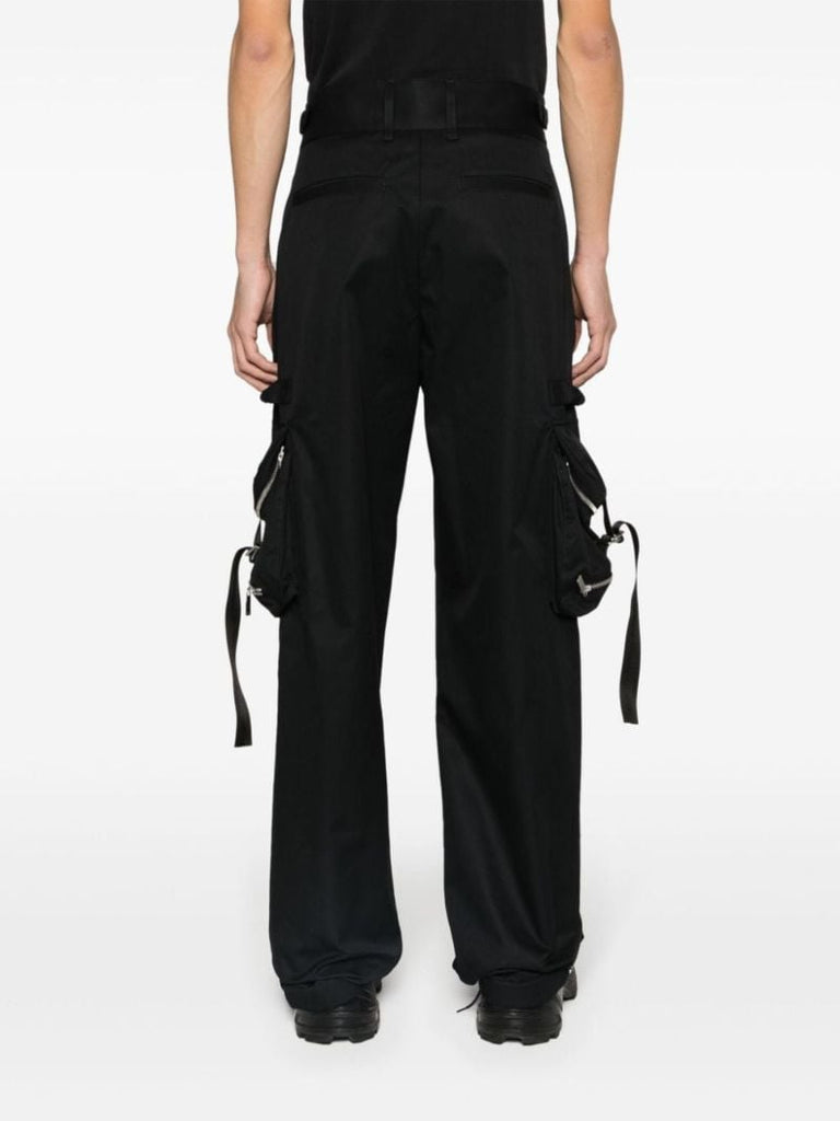 Black Cotton Cargo Trousers
