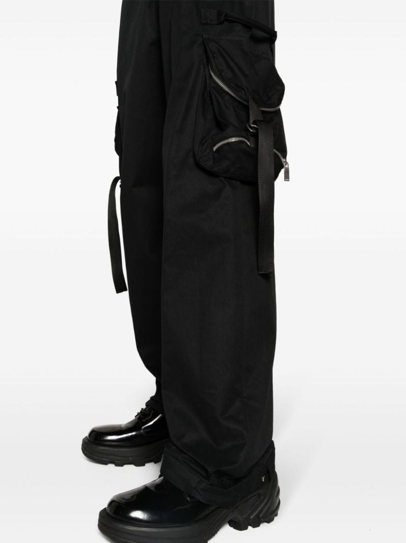 Black Cotton Cargo Trousers