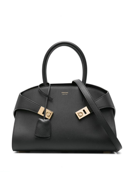 Black Hug Leather Tote Bag