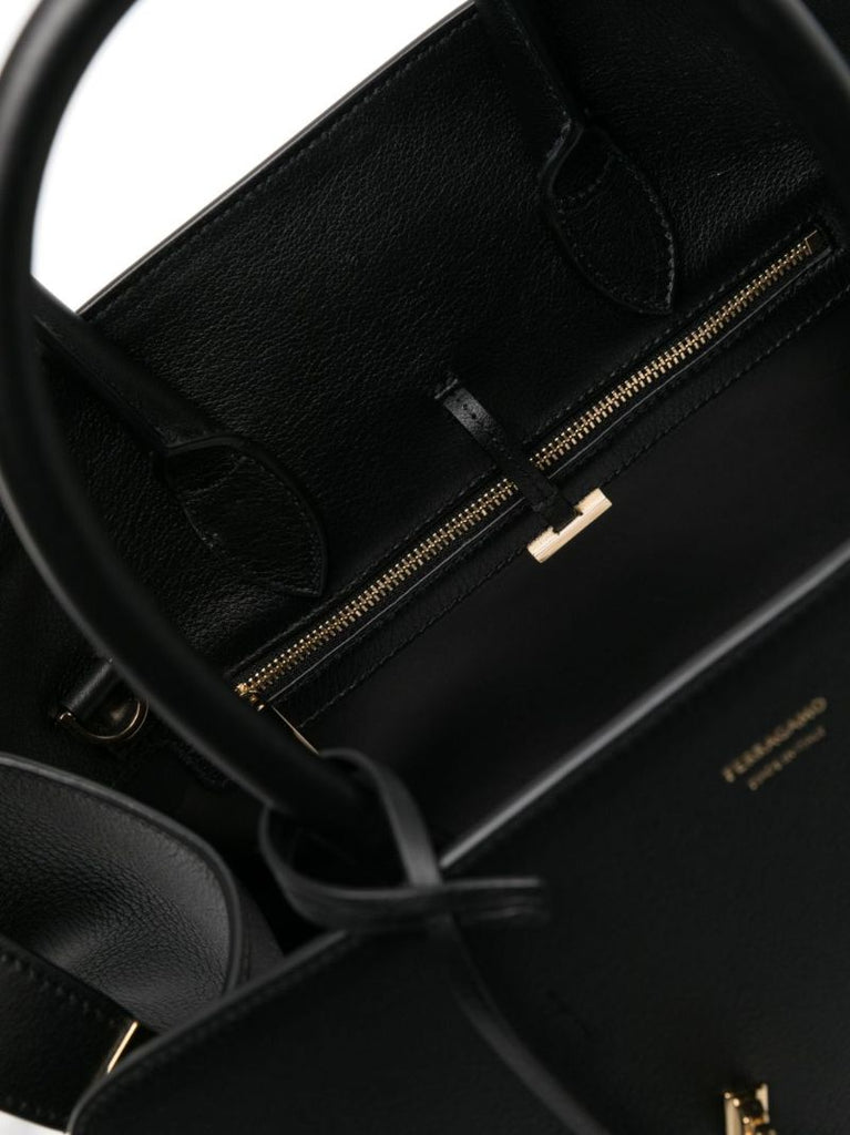 Black Hug Leather Tote Bag