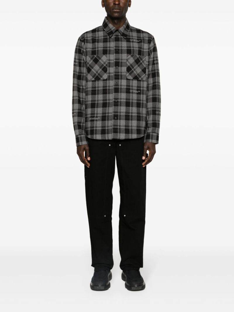 Grey Checked Flannel Shirt