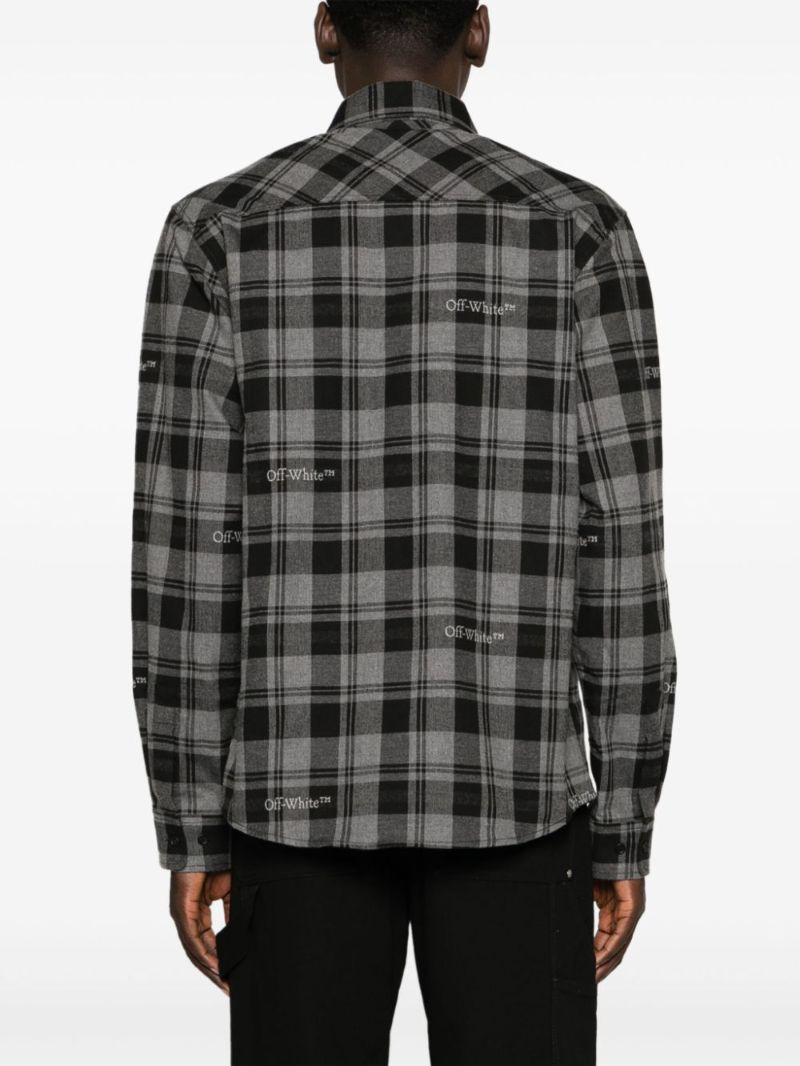 Grey Checked Flannel Shirt