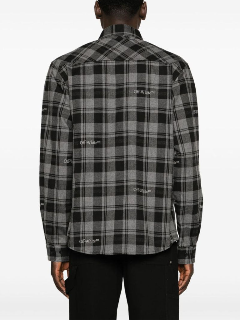 Grey Checked Flannel Shirt