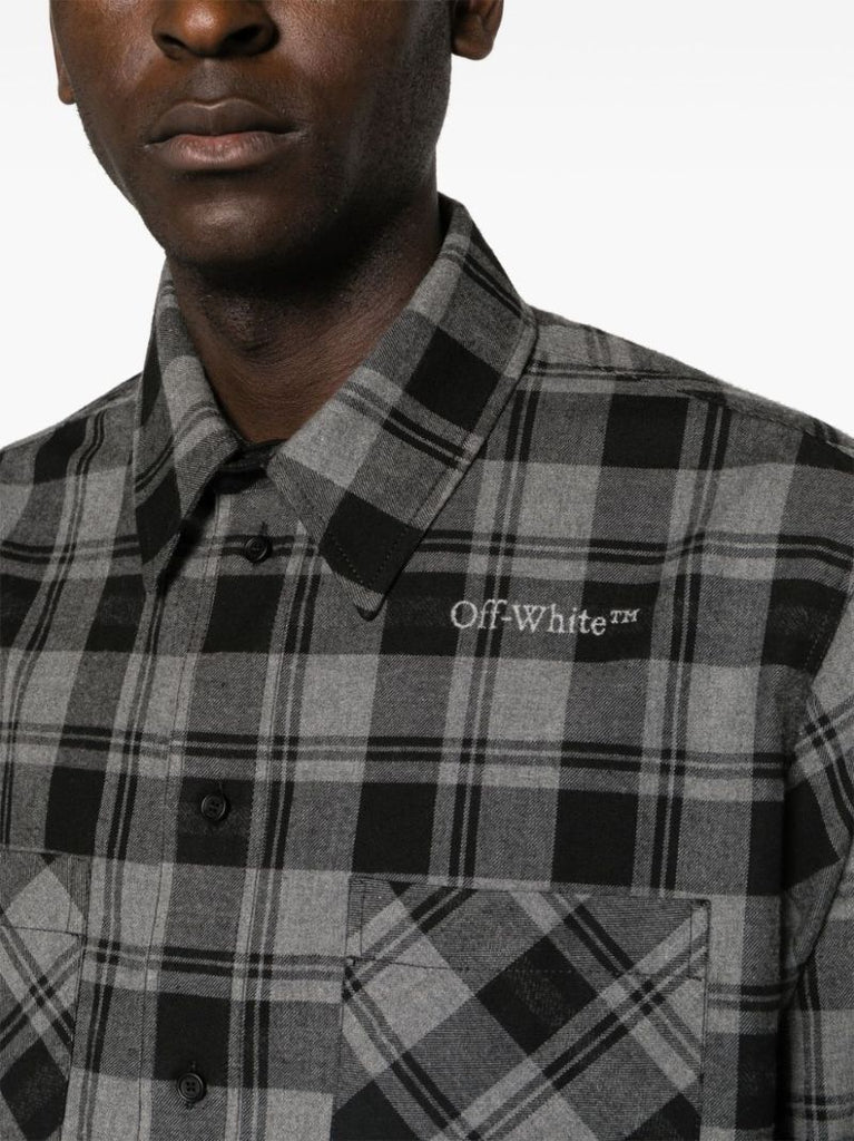 Grey Checked Flannel Shirt