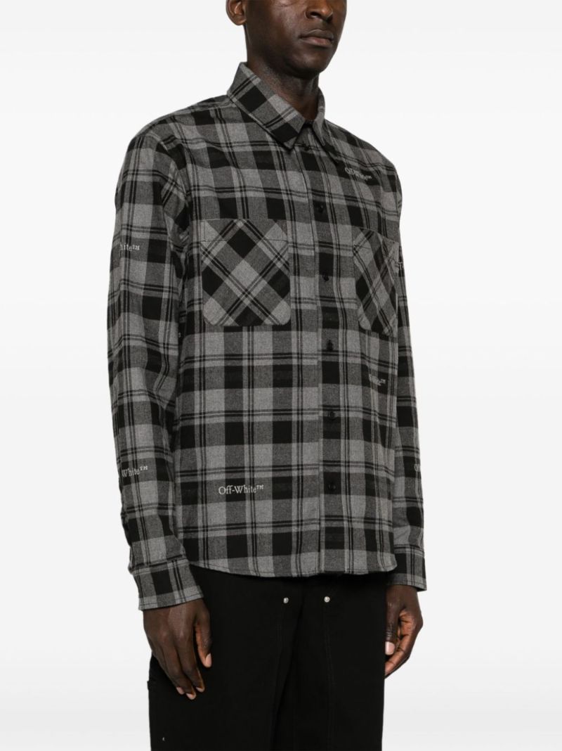 Grey Checked Flannel Shirt