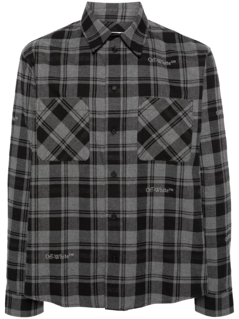Grey Checked Flannel Shirt