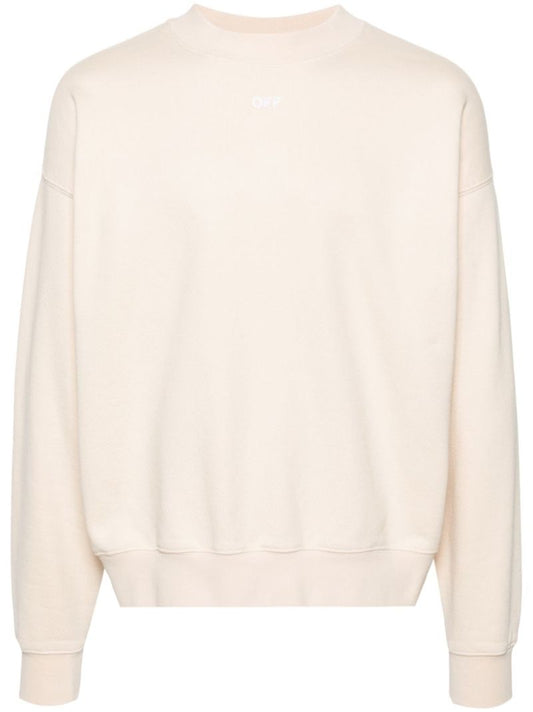 Neutral Arrow-embroidered Cotton Sweatshirt