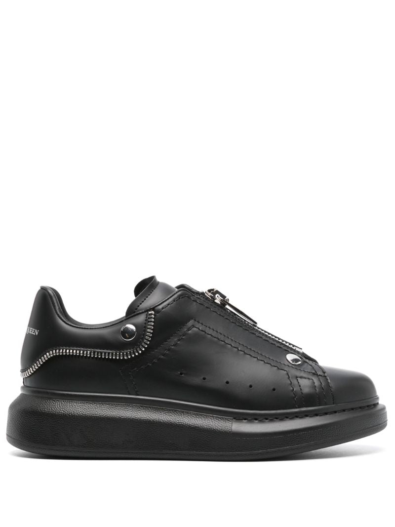 Black Oversized Leather Sneakers