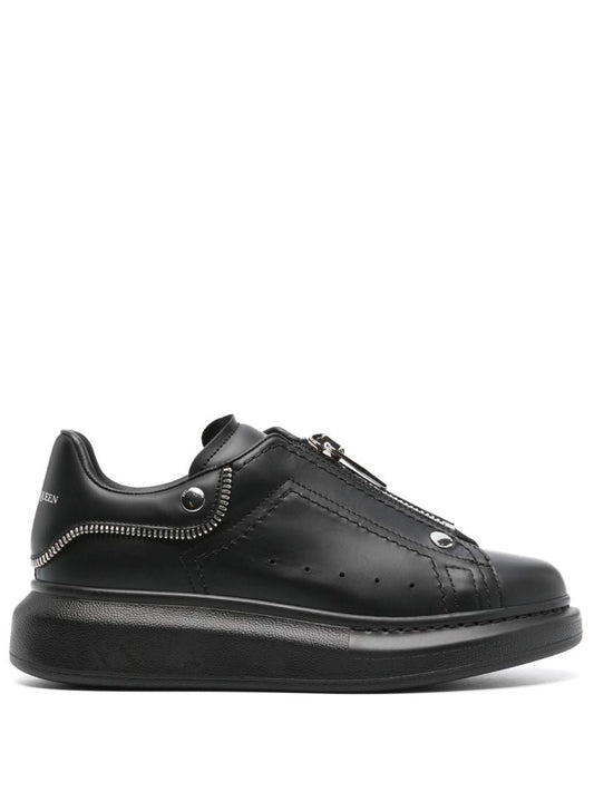 Black Oversized Leather Sneakers