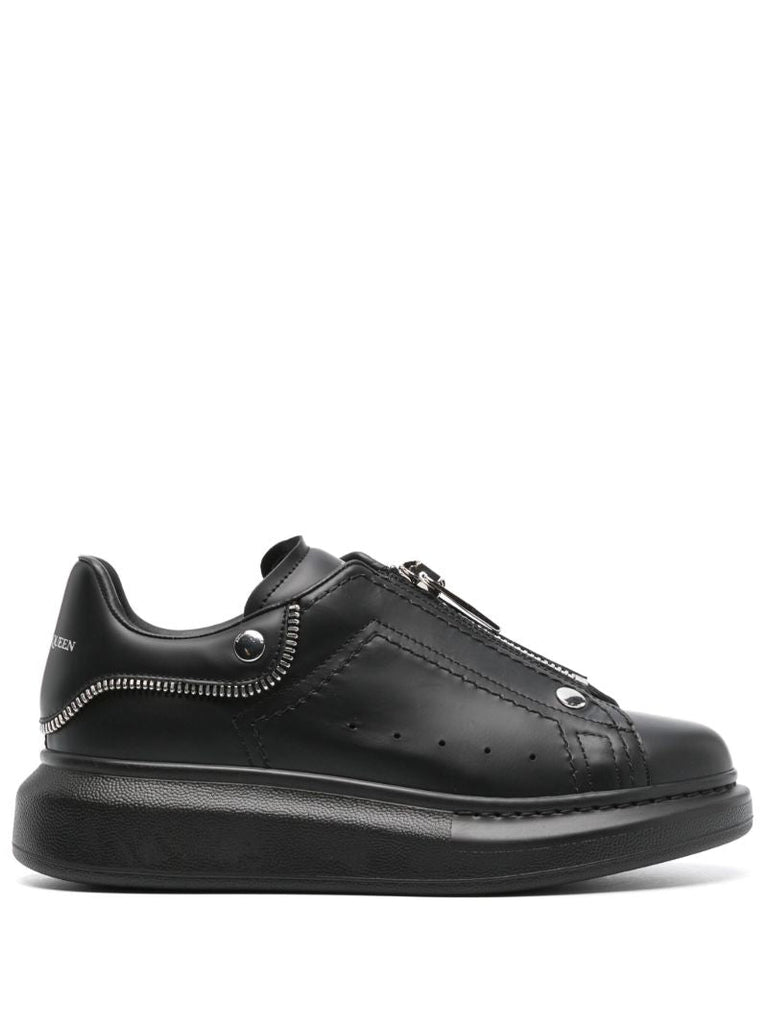 Black Oversized Leather Sneakers