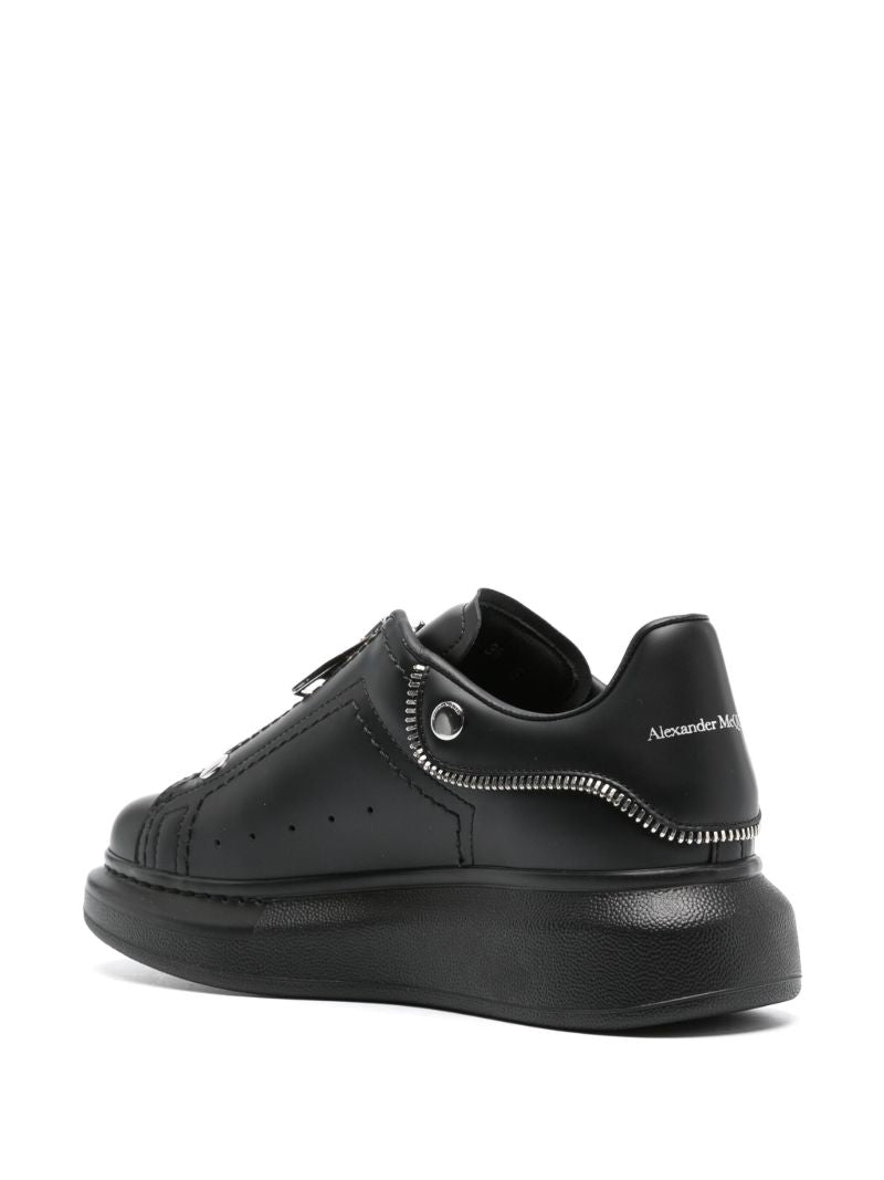 Black Oversized Leather Sneakers