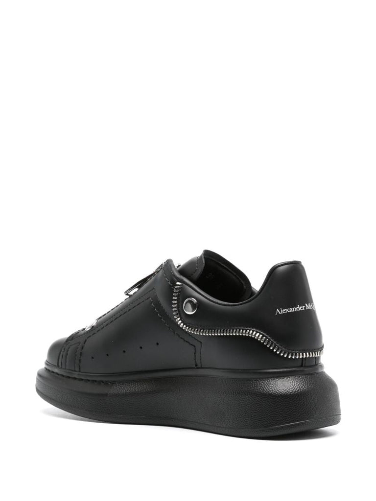 Black Oversized Leather Sneakers