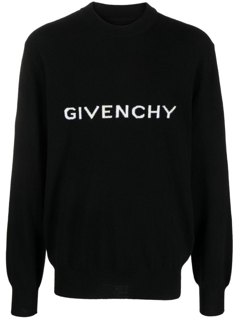 Black Logo-intarsia Wool Sweater