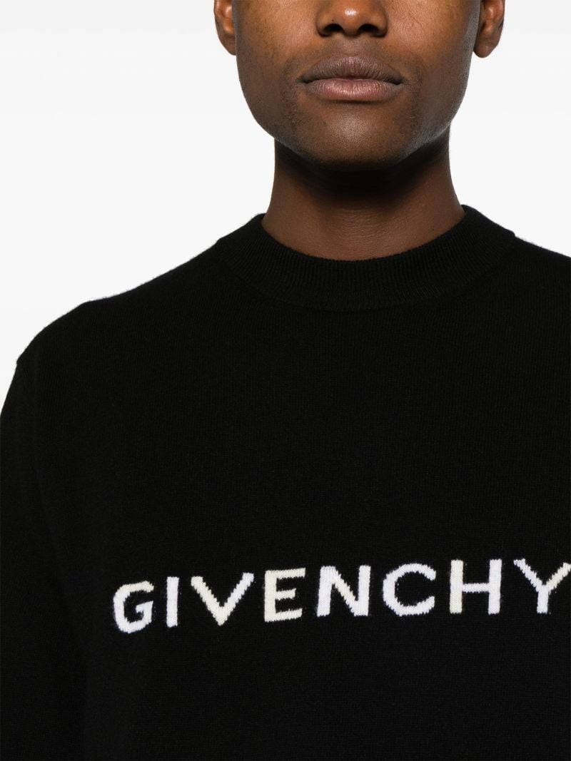 Black Logo-intarsia Wool Sweater