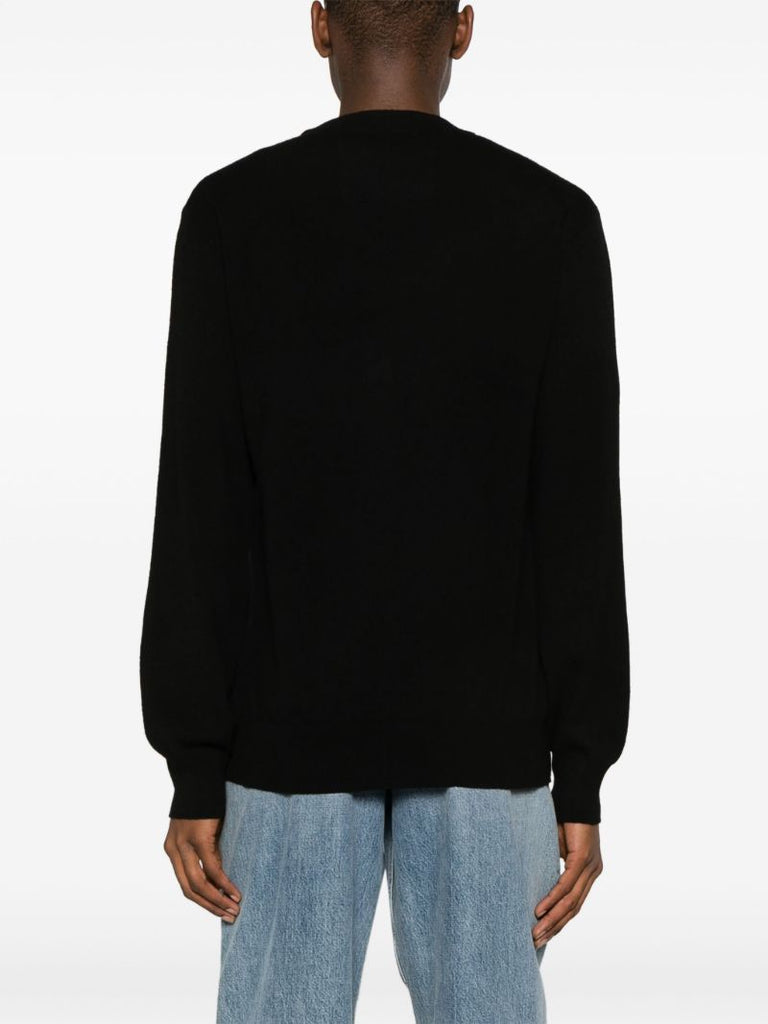 Black Logo-intarsia Wool Sweater