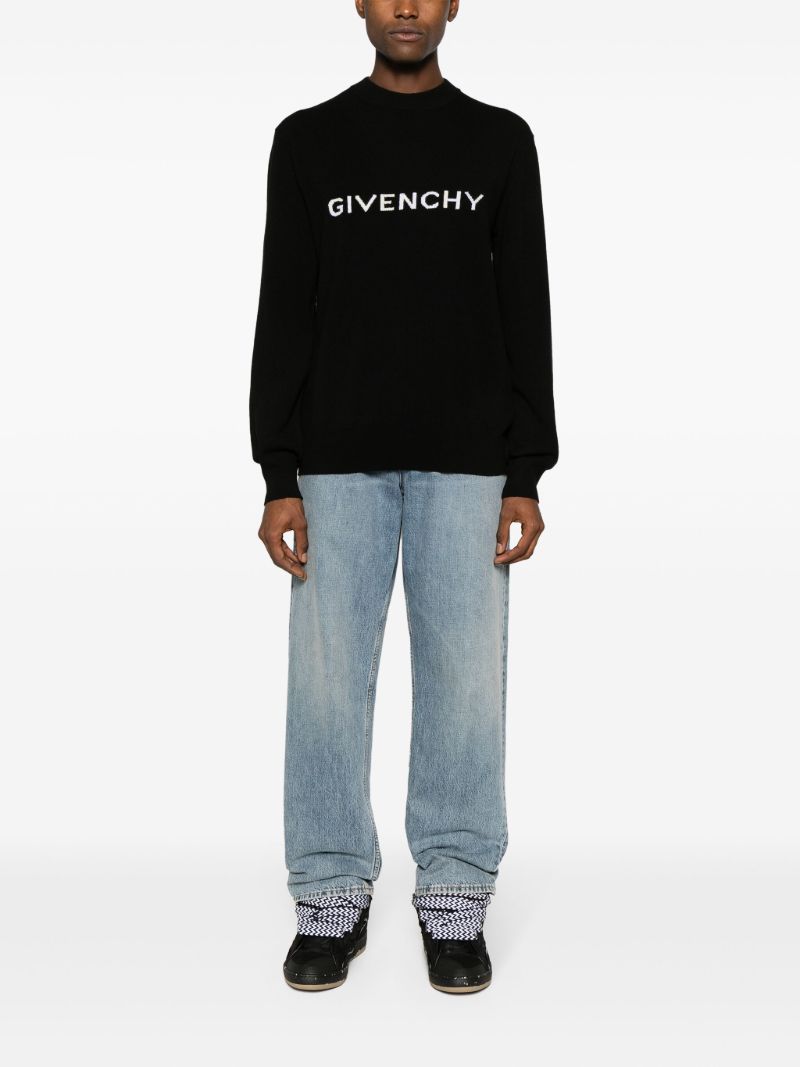 Black Logo-intarsia Wool Sweater