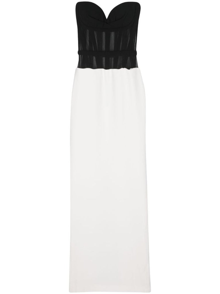 White Panelled Corset-bodice Gown
