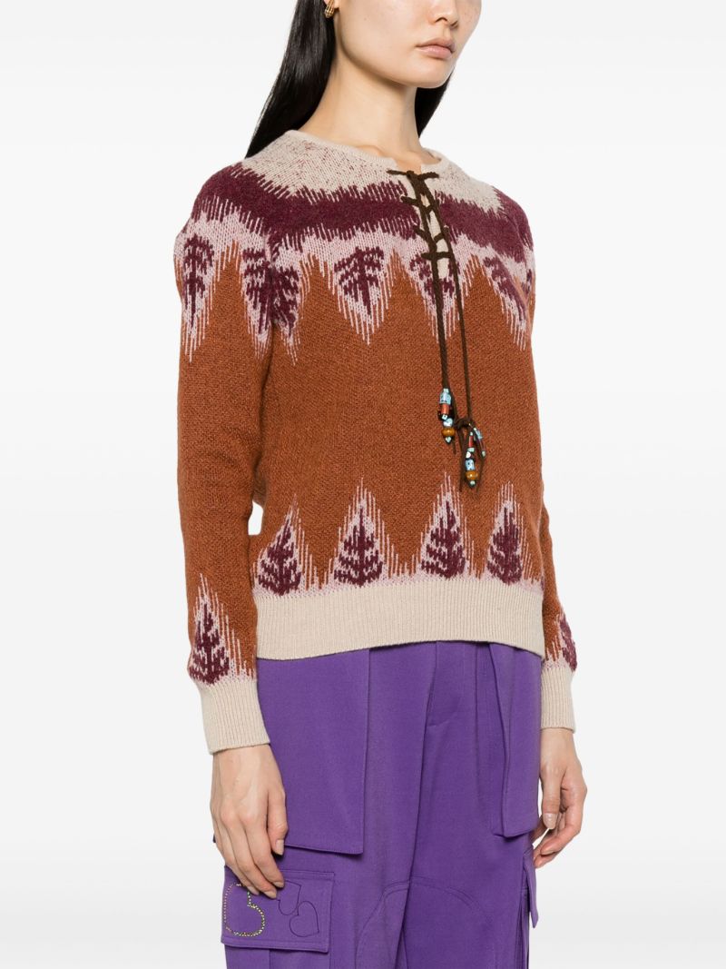 Brown Leanne Intarsia Sweater