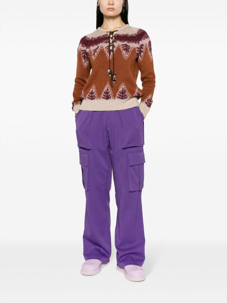 Brown Leanne Intarsia Sweater