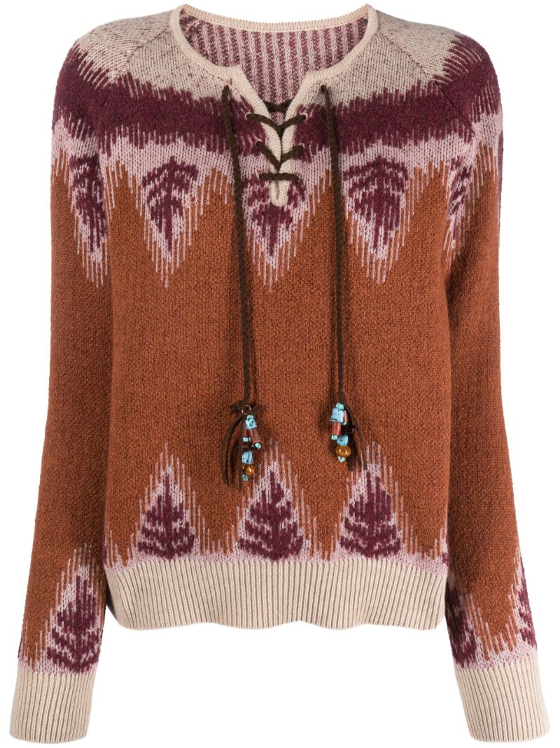 Brown Leanne Intarsia Sweater