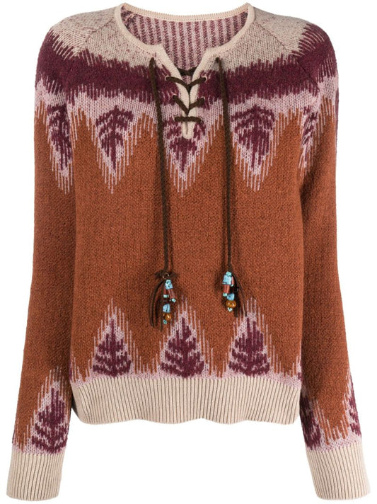 Brown Leanne Intarsia Sweater