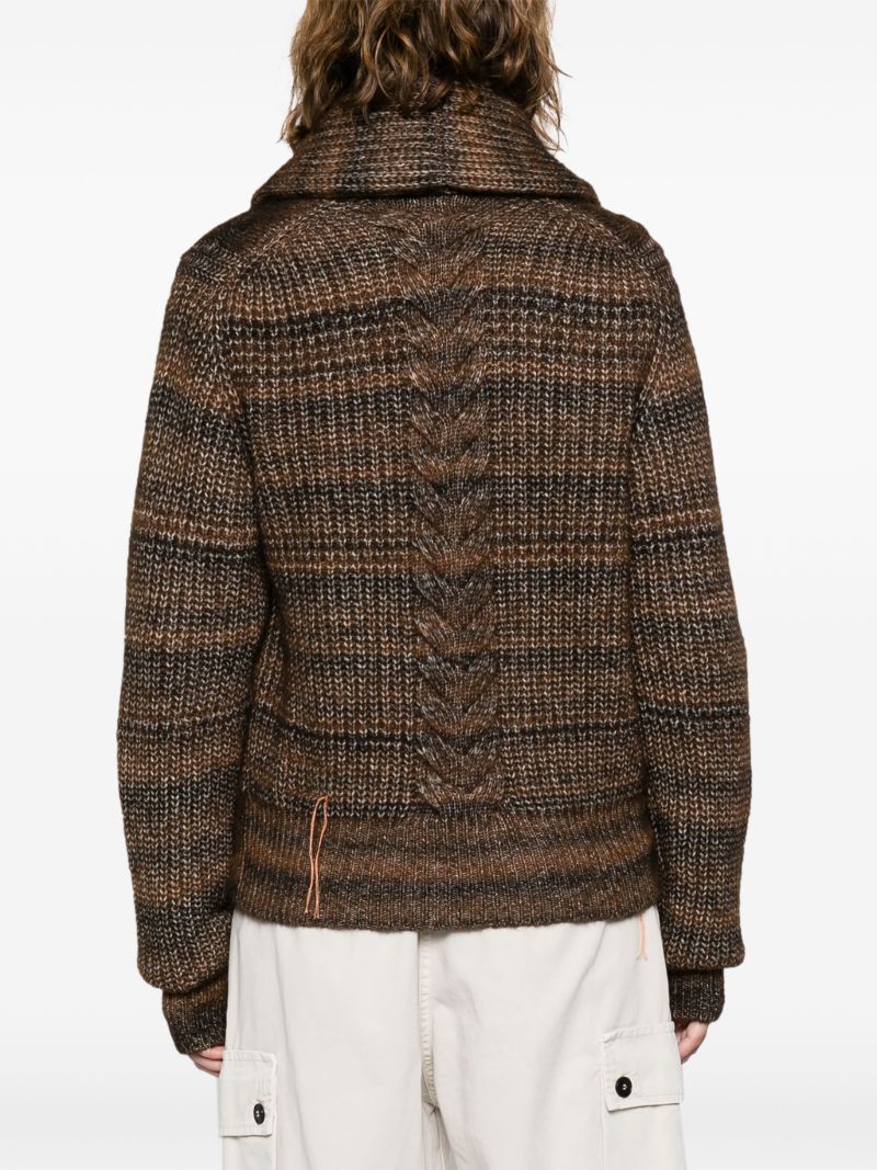Brown Lexi Cable-knit Cardigan