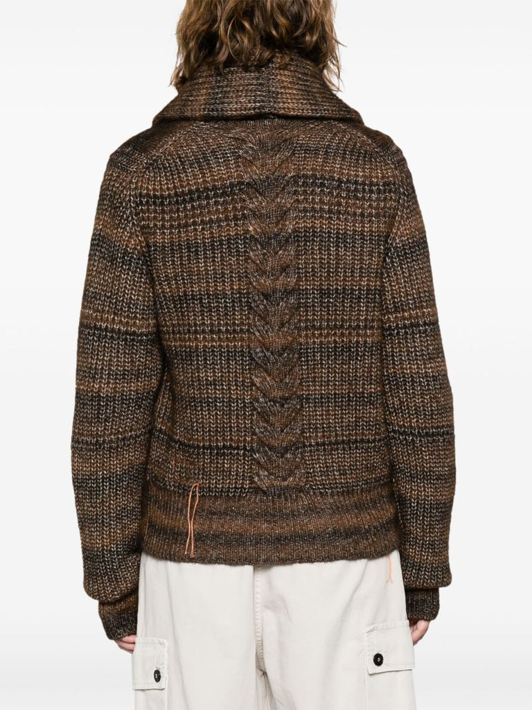 Brown Lexi Cable-knit Cardigan