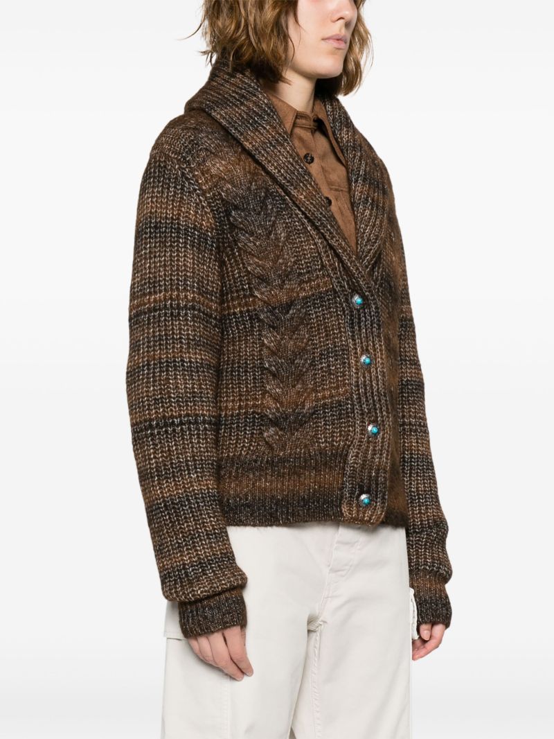 Brown Lexi Cable-knit Cardigan