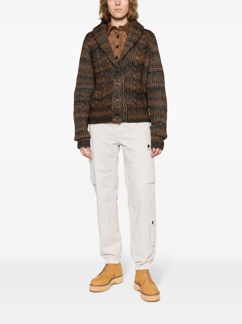 Brown Lexi Cable-knit Cardigan